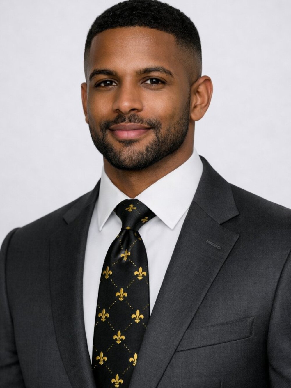 Neck Tie - Men's - Fleur De Lis/ Black /Gold - NWT